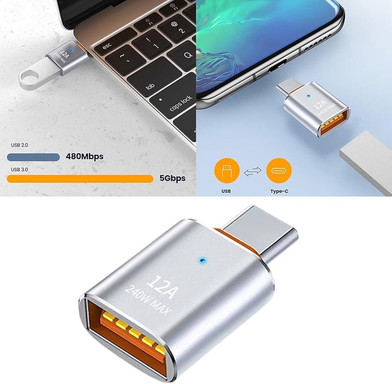 Type C to USB 2.0 Adapter for Data Transfer and Charging Color A - Image 2